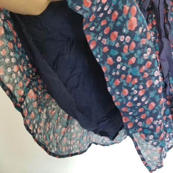 Paige Darya Floral Print Halter Silk Ruffle Layered Mini Dress Size Medium - Picture 13 of 17